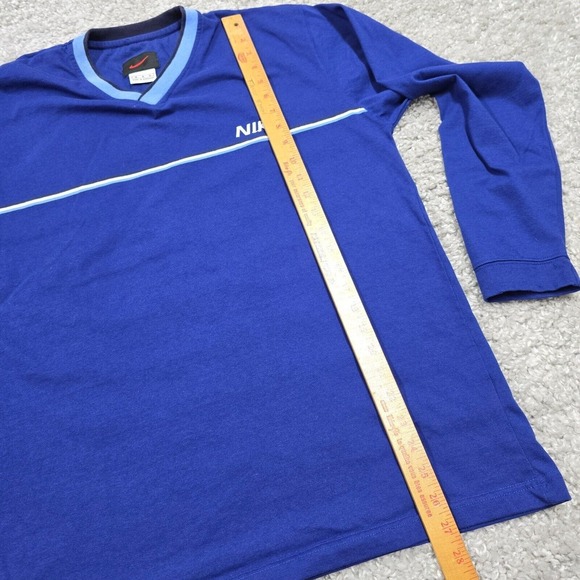 Vintage Nike‎ Shirt Mens Medium Blue Long Sleeve Spellout Pullover Sweatshirt - Picture 11 of 14